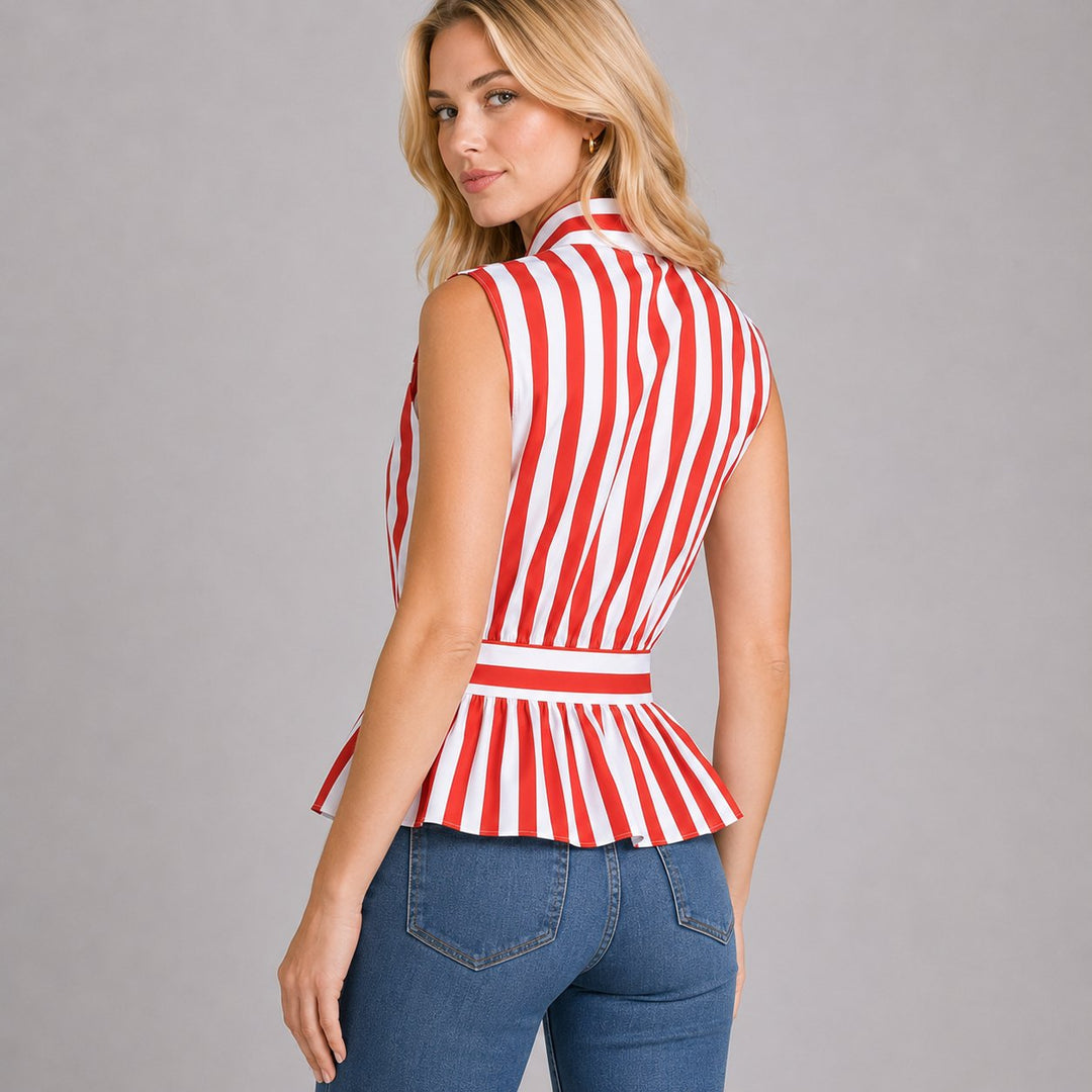 Ava Striped Top, back view