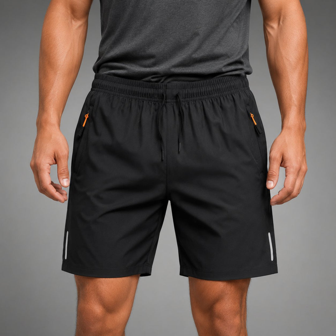 Dalton Flex Shorts in Classic Black, front view