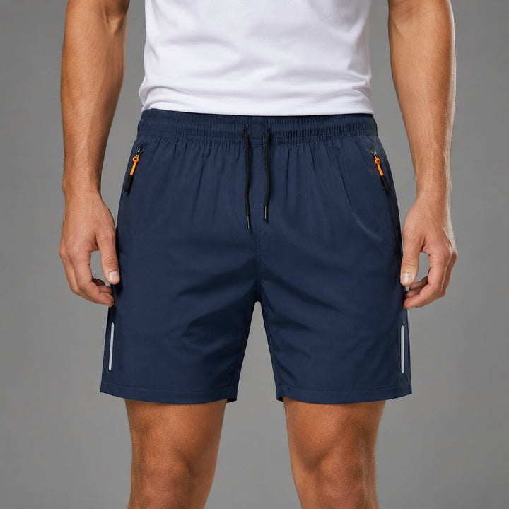Dalton Flex Shorts in Navy, front view
