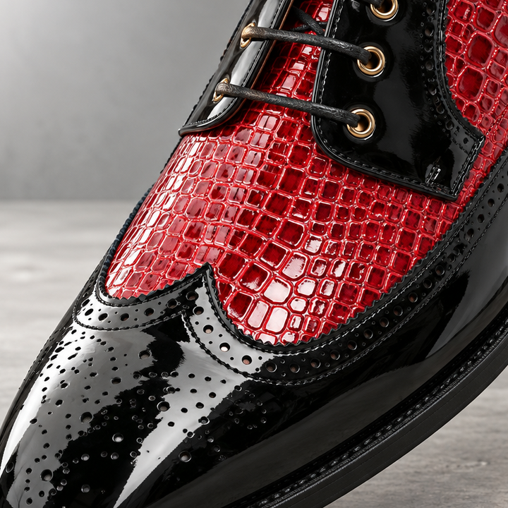 Macro — extreme close-up — Sharp red-and-black wingtip contrast