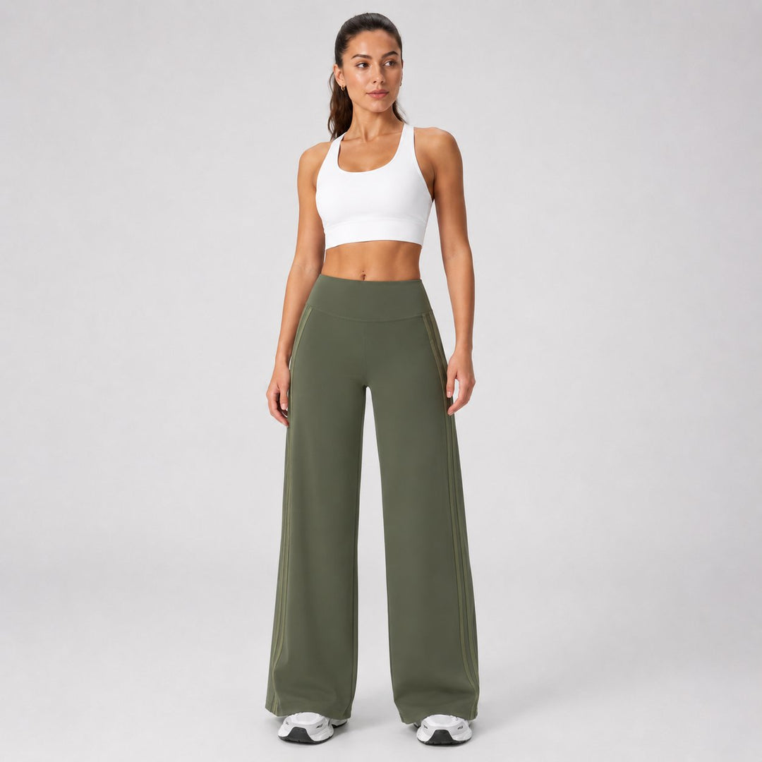 Mila Relaxed Pants in Olive Green, front view